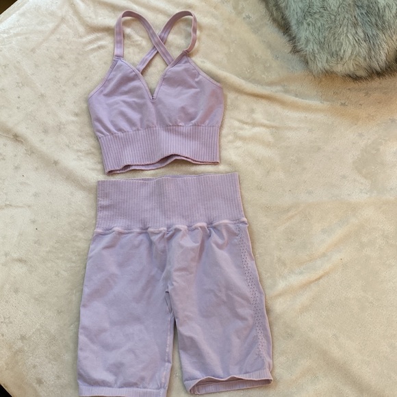 🌺free people Good karma cross back bra and running short set - Picture 10 of 16